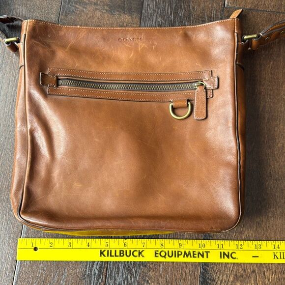 Coach Shoulder Bag Bleecker Legacy Leather Fawn Brown Crossbody Field messenger - Picture 6 of 10